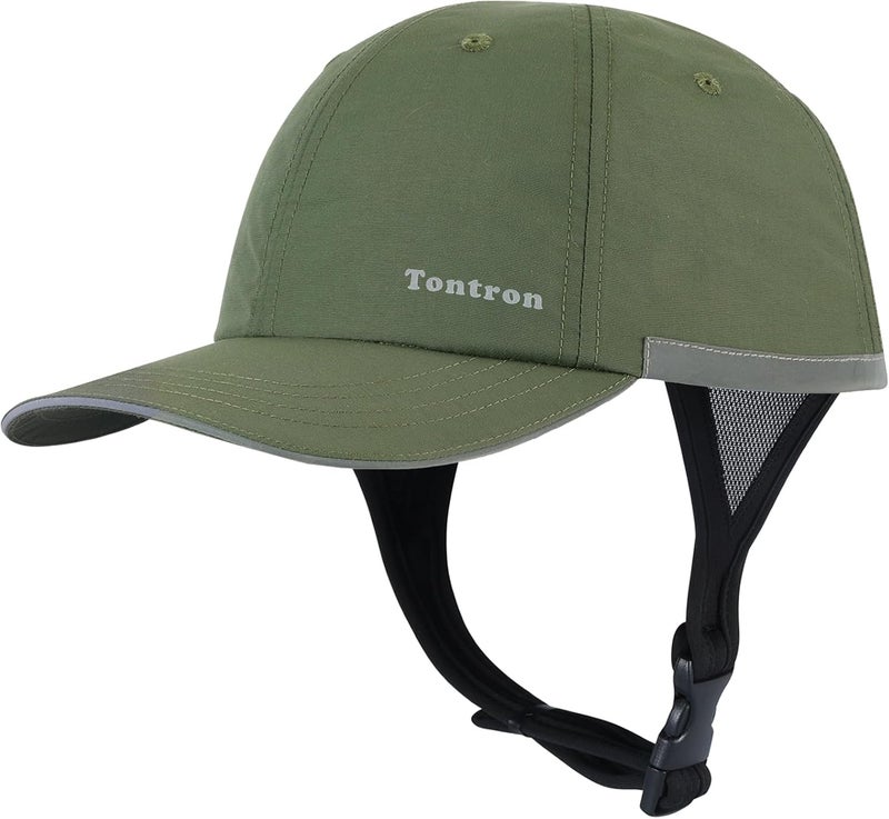 Tontron Wasumer Surf Cap with Hard Shell and Mesh Chin Straps for Surfing, SUP,Kayaking and Watersports - Image 1